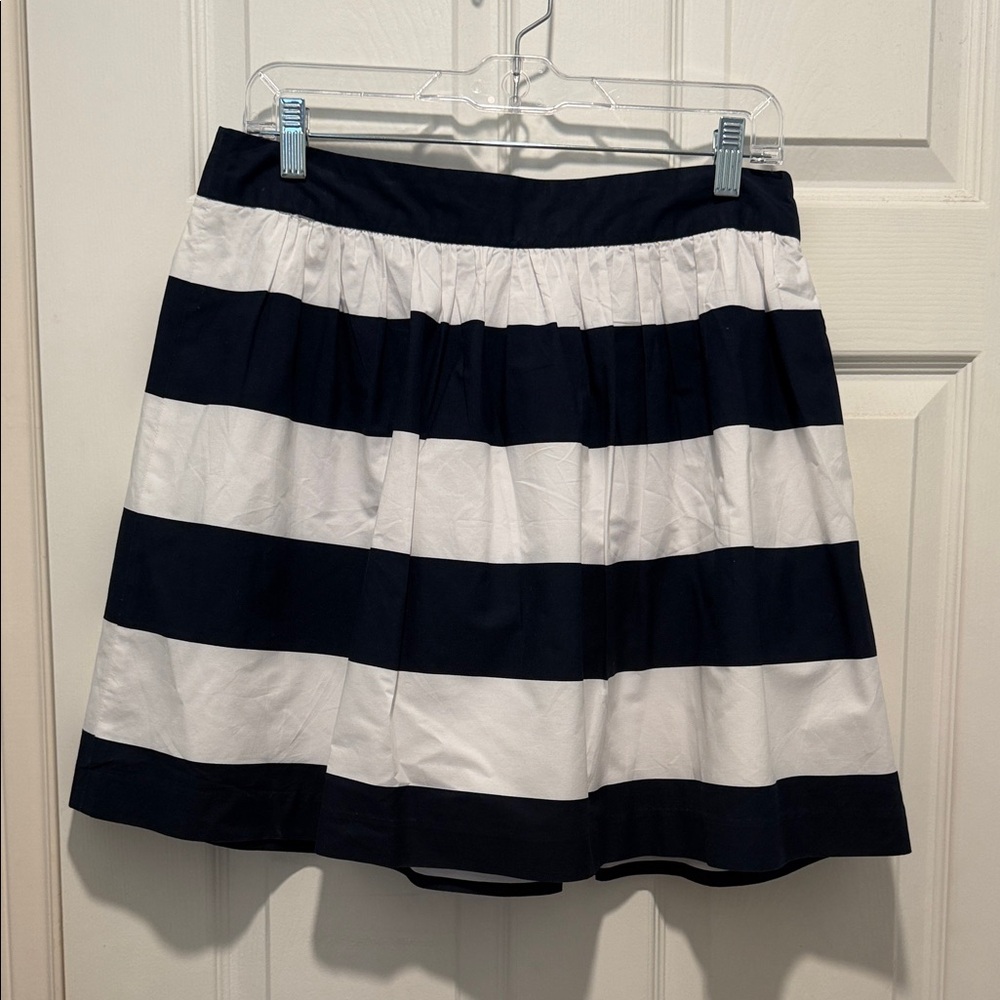 Banana Republic Navy and White A-Line Skirt